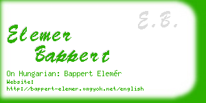 elemer bappert business card